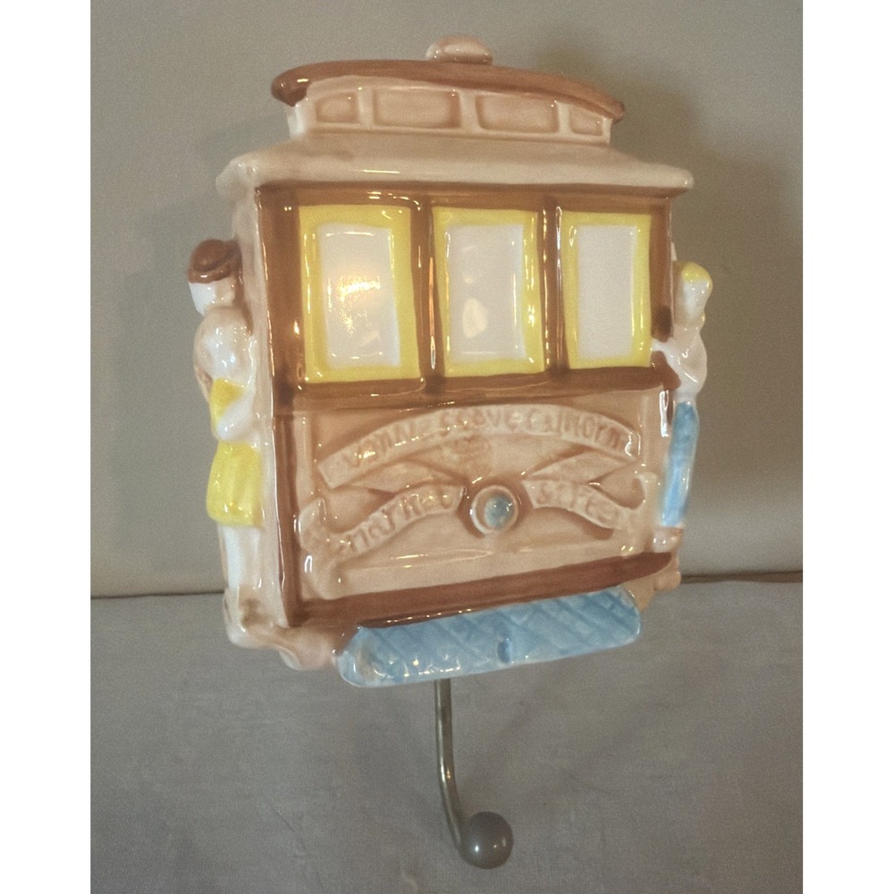 Vintage San Francisco Cable Car Pocket Wall Key Holder w/Hook-SNCO Imports Japan